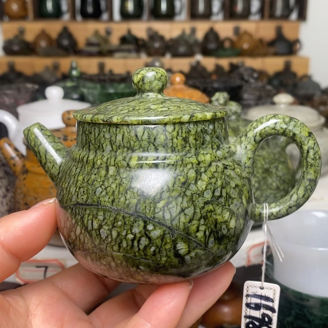 藏玉药王石蛇纹料如意壶200cc