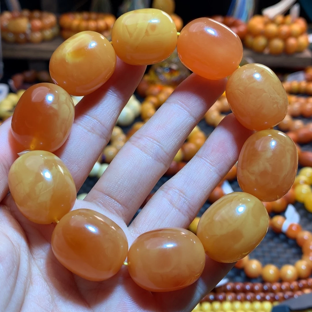 琥珀未镶嵌手链蜜蜡