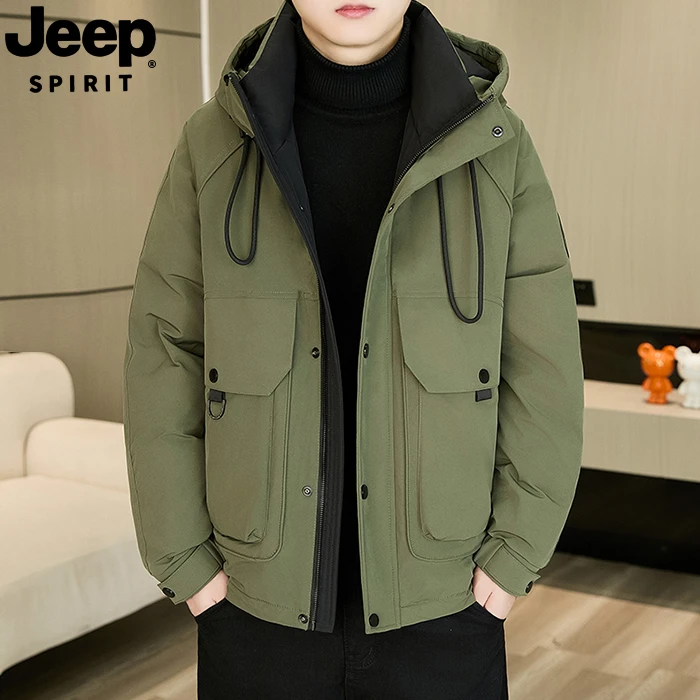 JEEPSPIRIT吉普羽绒服男士冬季加厚保暖休闲工装防寒冬装外套男款