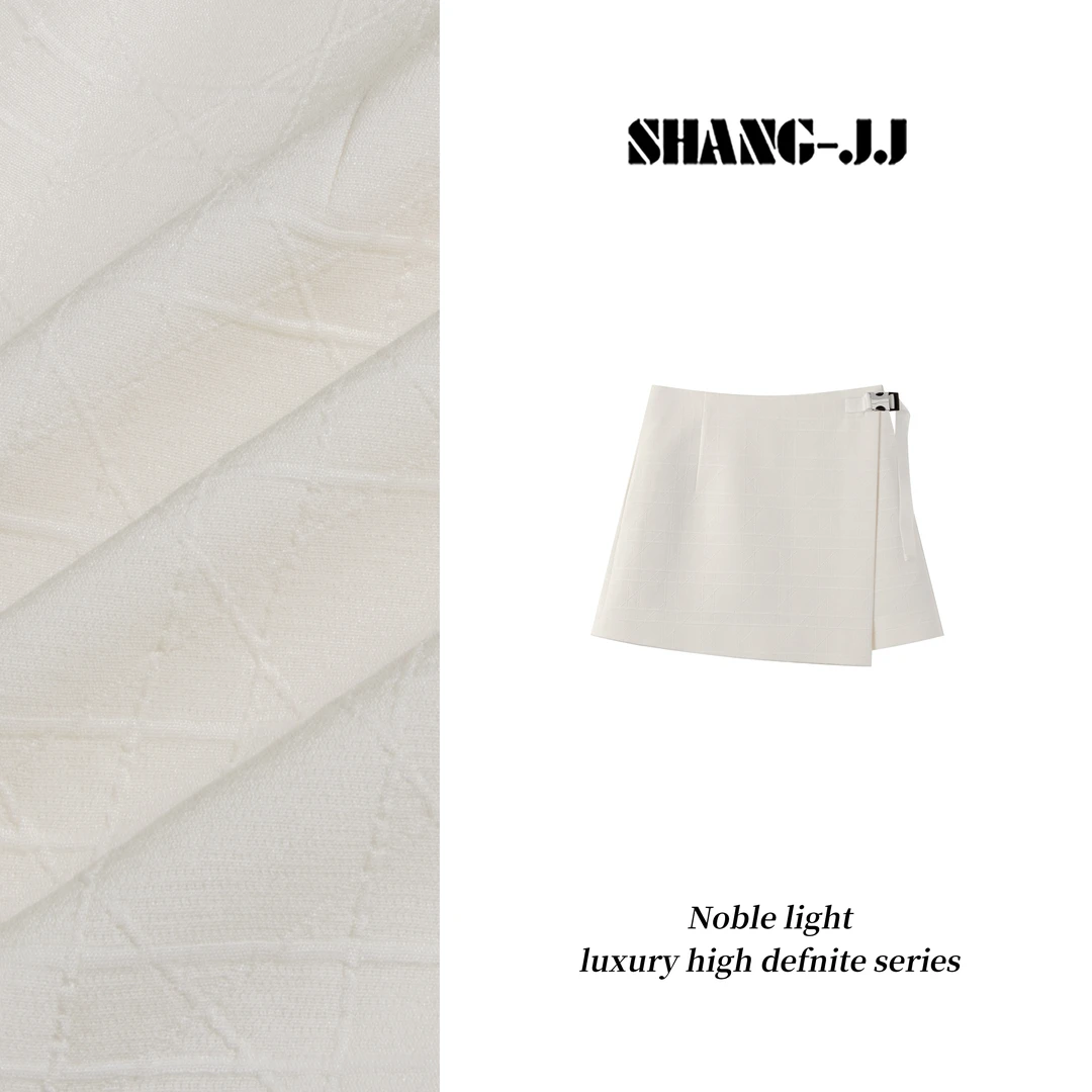 SHANG-JJ【初恋半裙】25ss长绒棉重磅提花菱形半身裙q133532p