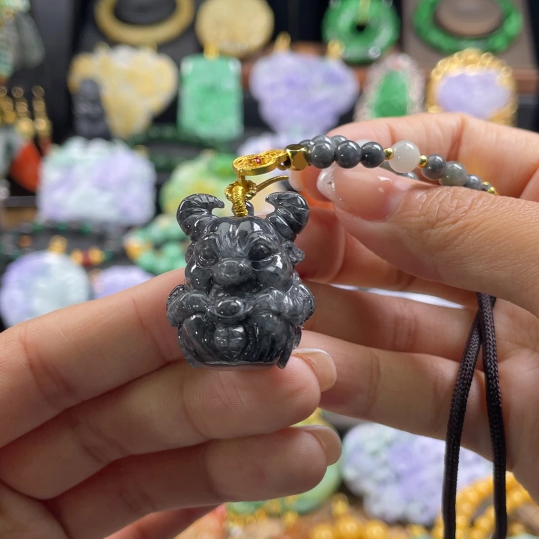 翡翠未镶嵌颈饰代编织