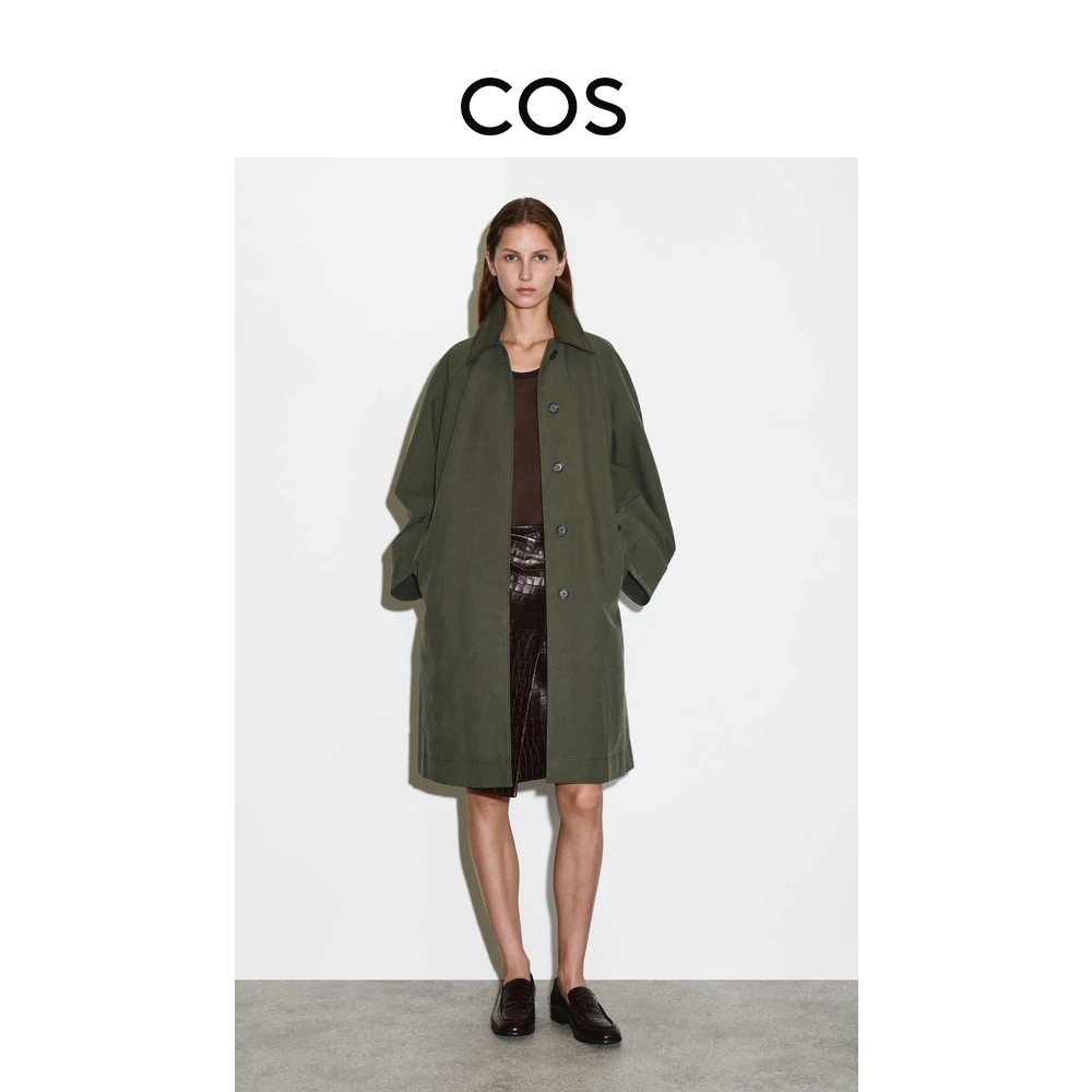 COS女装 休闲版型羊毛混纺领口工装外套2025秋季新品1242835002