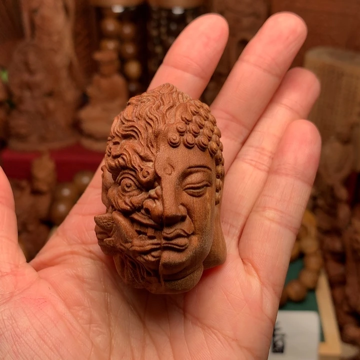 檀香木把件老山檀一念之间微瑕