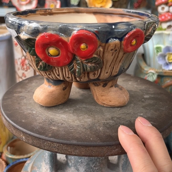 紫砂花盆粗陶材质多肉花盆