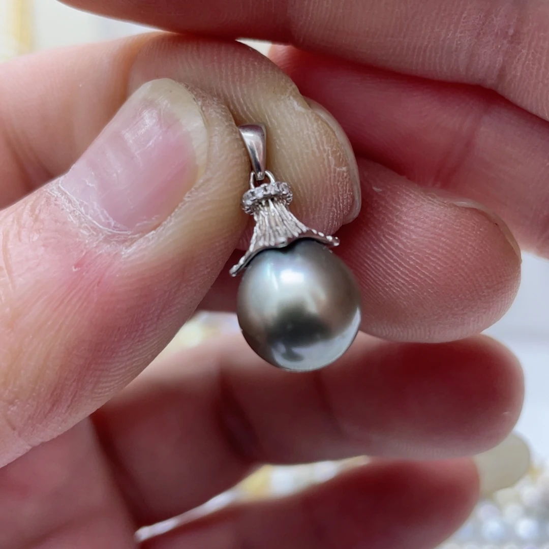 海水珍珠吊坠(不含链)银S925镶嵌