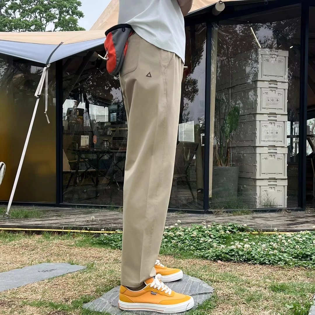 秋季新款男女同款户外锥形直筒工装长裤防水防男加绒条纹显瘦卫裤