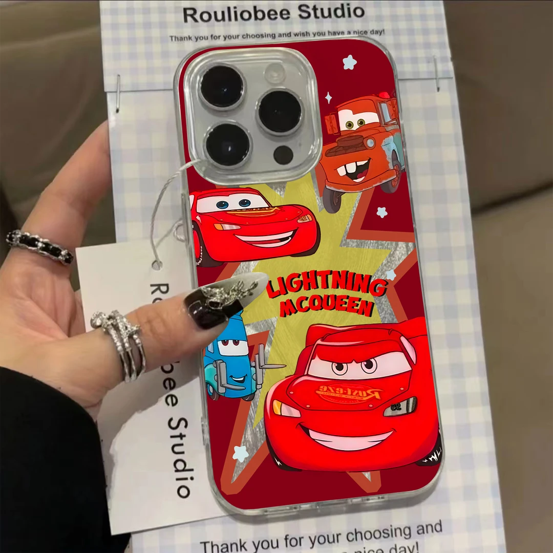 闪电麦昆羽纱壳适用iphone16/15promax手机壳华为vivo小米防摔ins