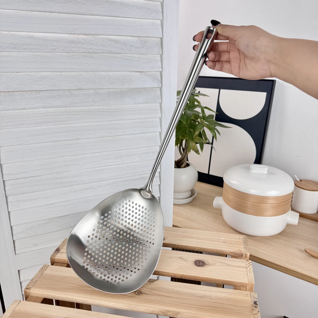 chockmen卓德铭18/10不锈钢全钢花椒漏勺长43cm 宽14.5cm重约290g