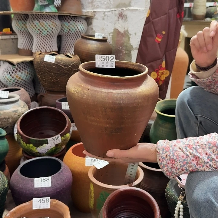 瑕疵金色坛子502高度20口径14