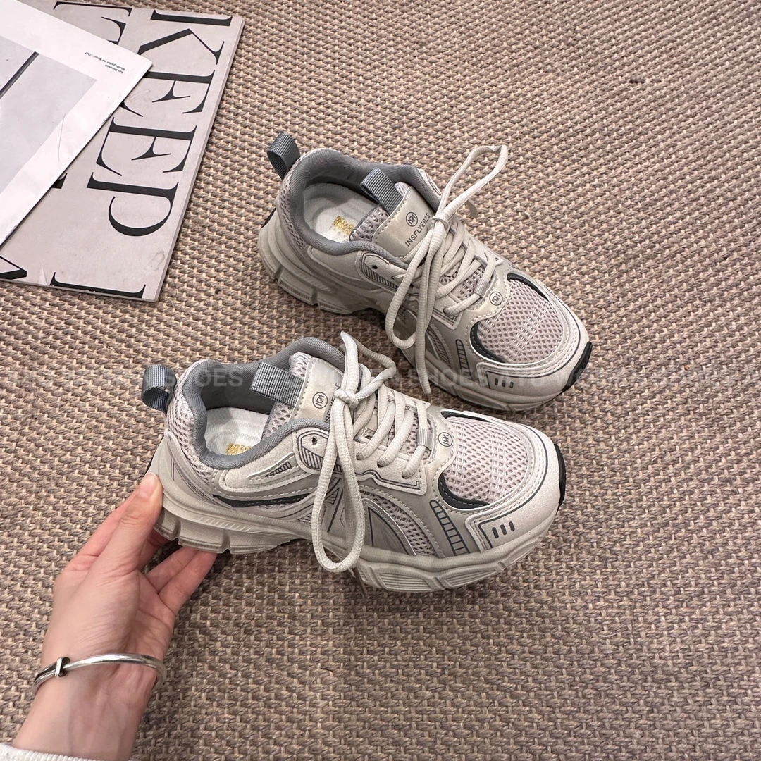 【AYU】2025早春新款平底网面老爹鞋秀气百搭女鞋