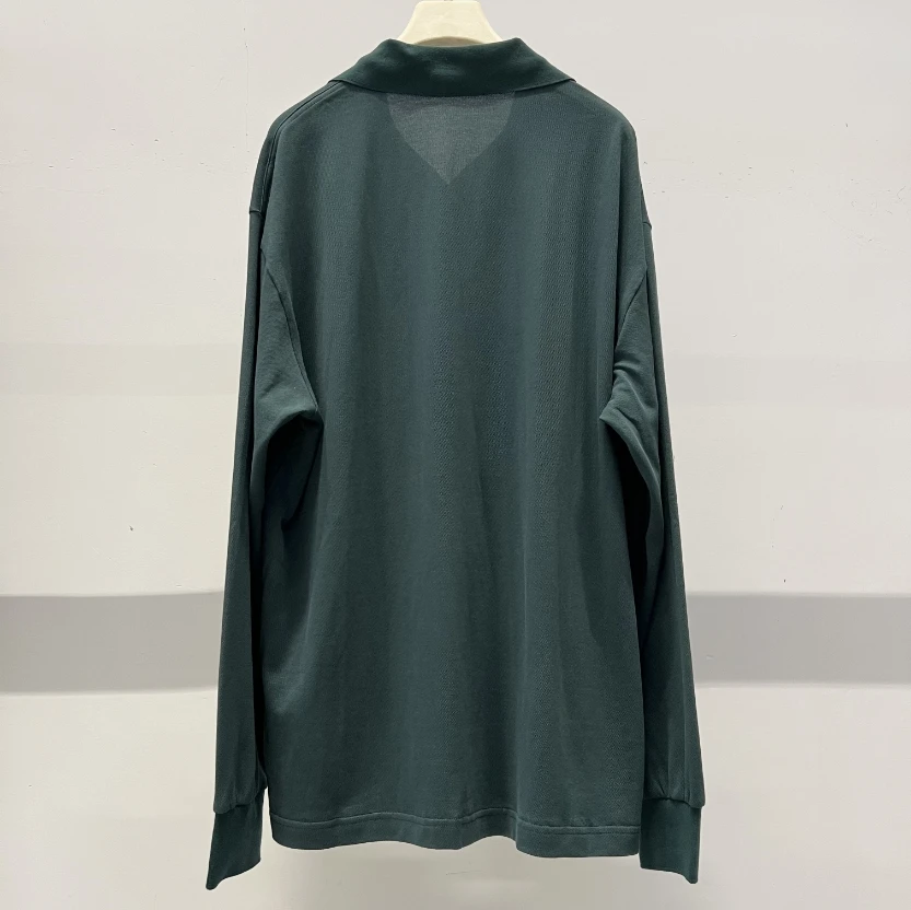 LL M家新款墨绿色长袖Polo大版T恤上衣 161001T-2