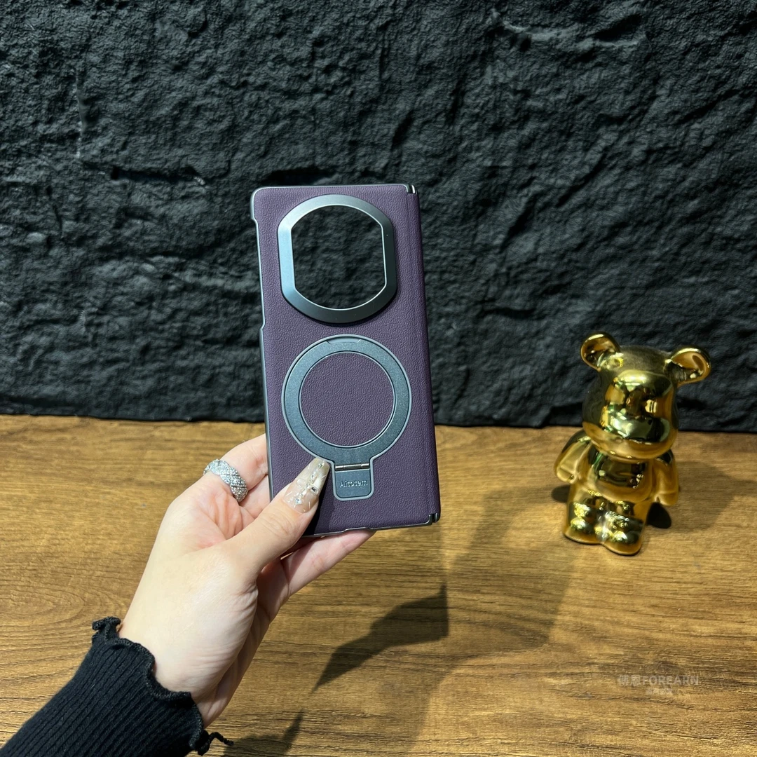 适用于华为matex7手机壳折叠屏x7支架磁吸真皮DEL-AL20保护套中轴