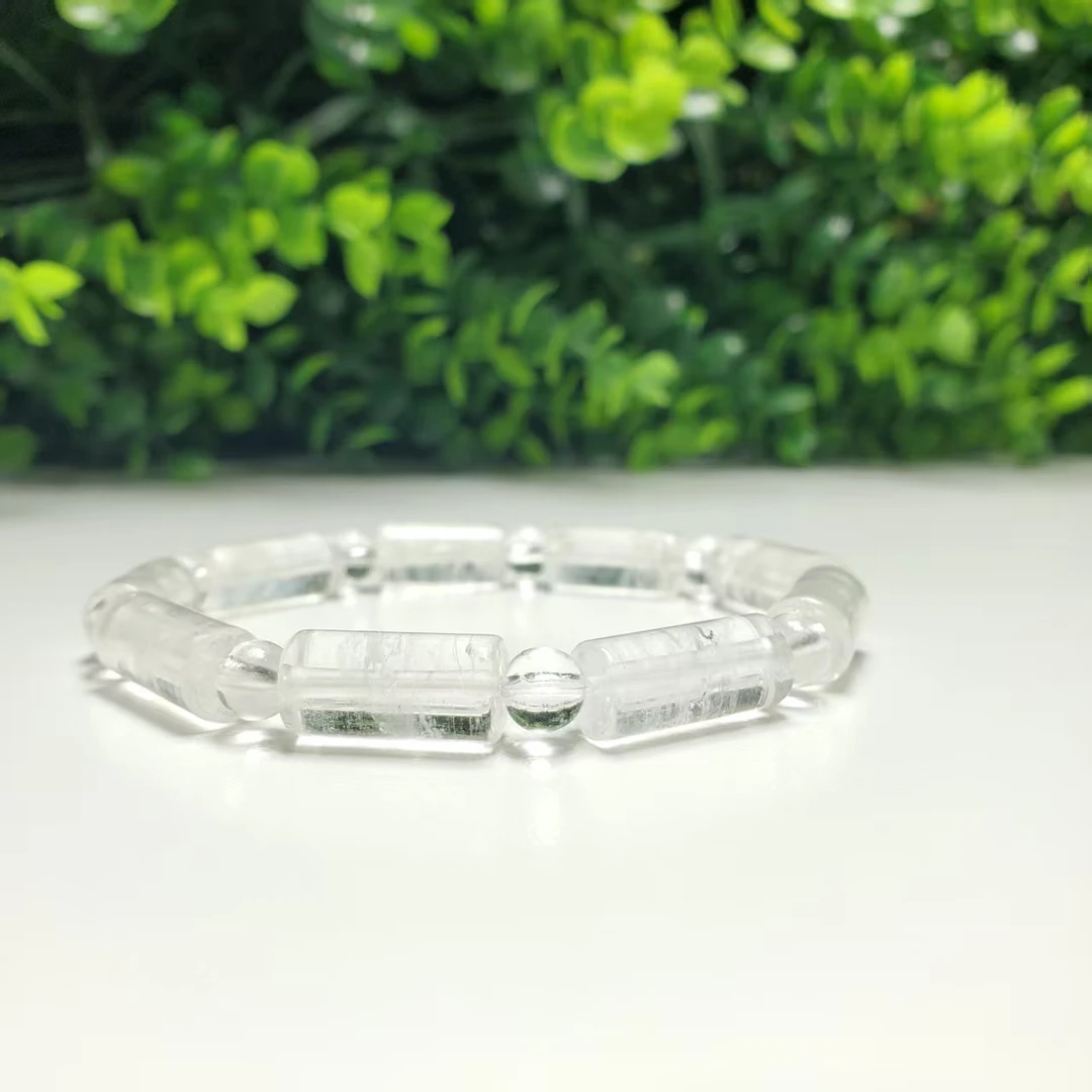 S753【赵小姐】白水晶桶珠单圈手链