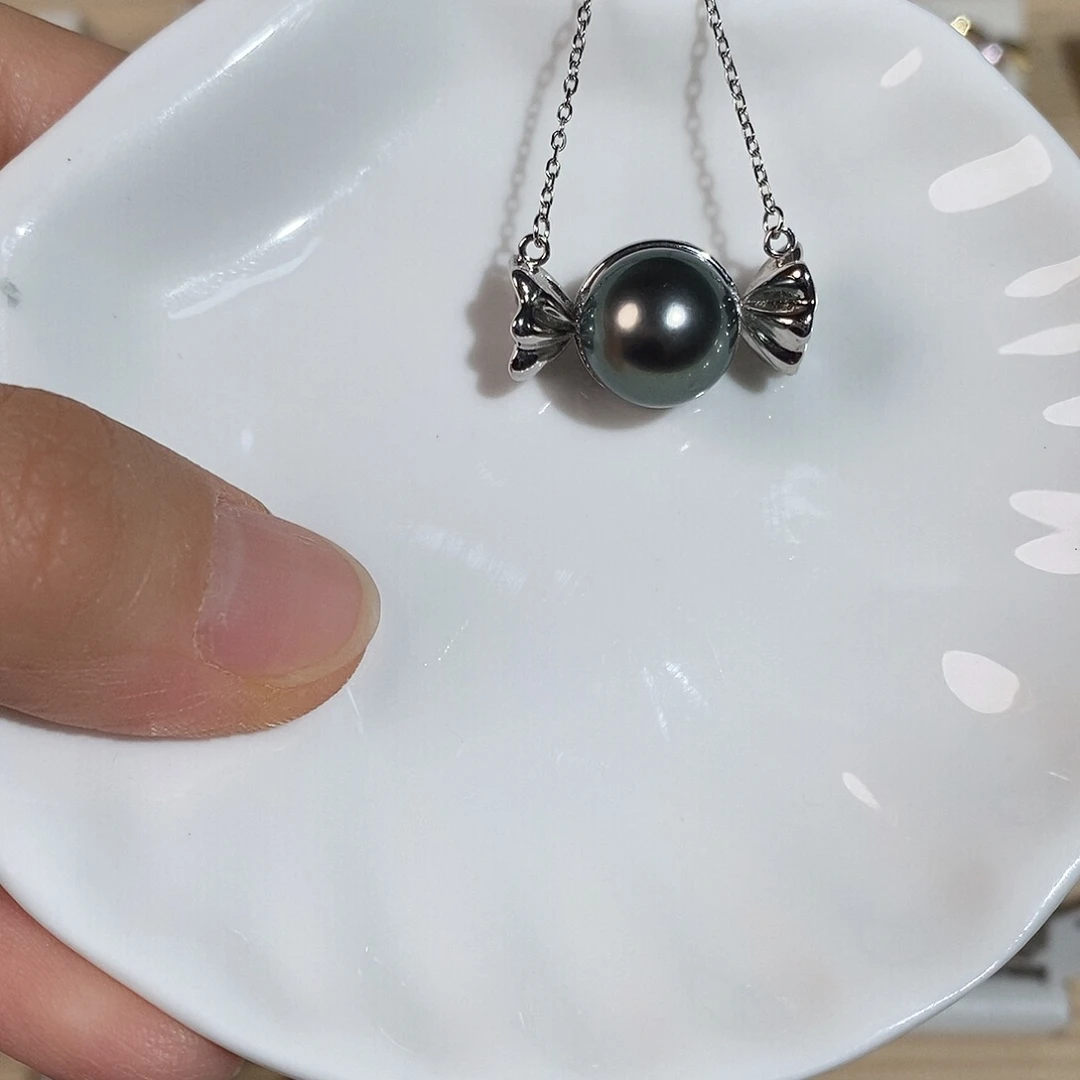 海水珍珠银S925镶嵌颈饰
