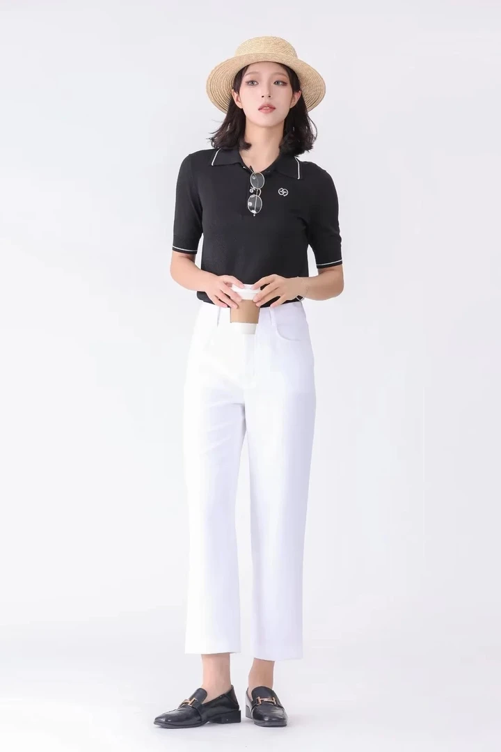 哥家夏日出游简洁干练烟管裤微瑕