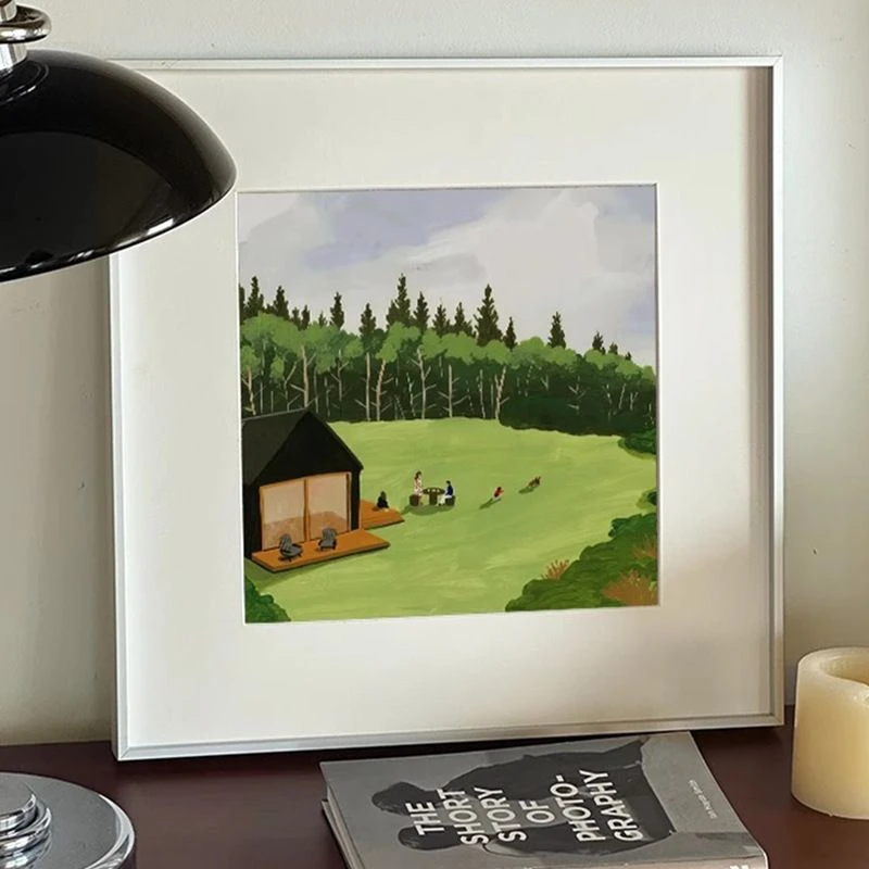 北欧小众艺术海边风景装饰画客厅餐厅玄关背景墙挂画EK08