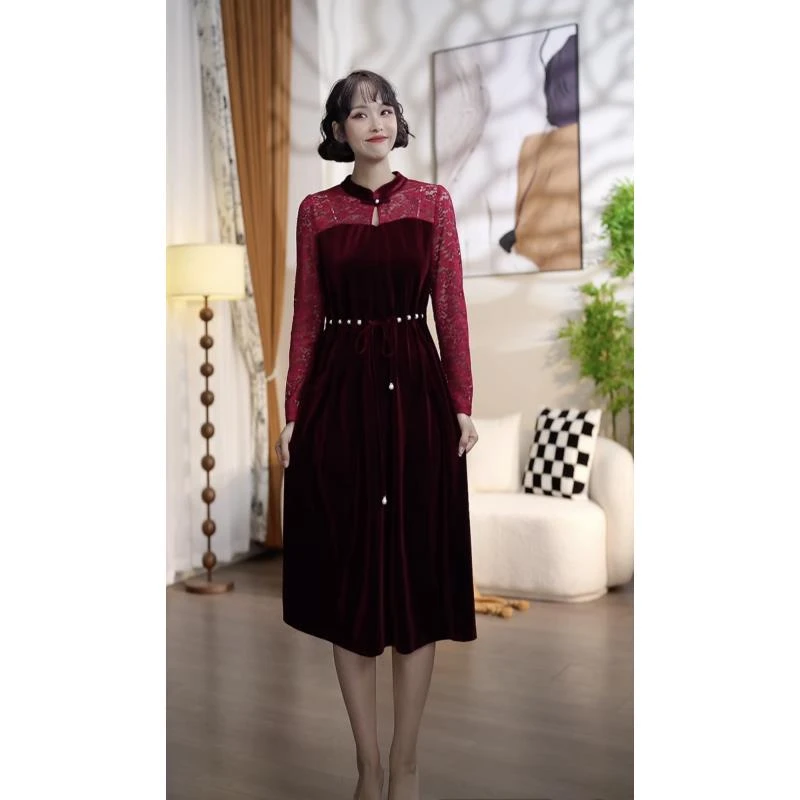 L030秋季时尚气质蕾丝显瘦女装连衣裙DM3