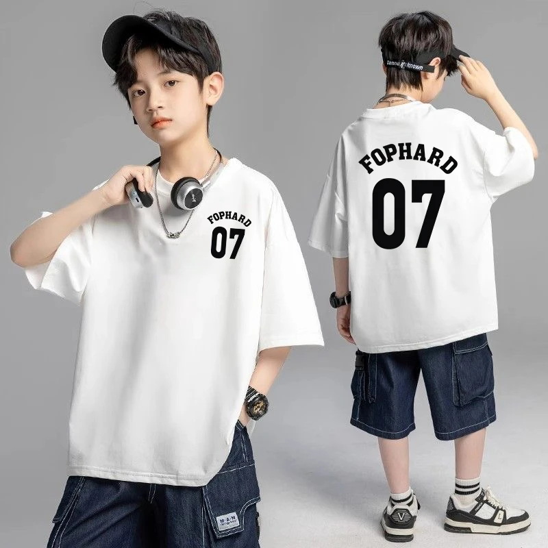 男童上衣夏季男休闲韩版A类夏装凉感棉休闲T恤中大童儿童洋气纯棉