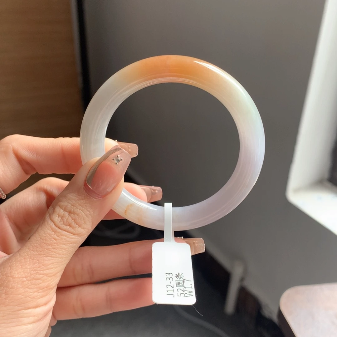 翡翠手镯（圆镯）未镶嵌战国红21号