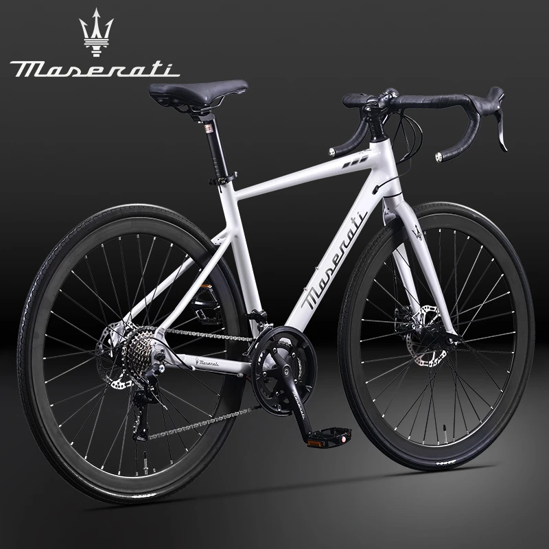 Maserati/玛莎拉蒂破风弯把铝合金公路自行车顺泰18速通勤单车