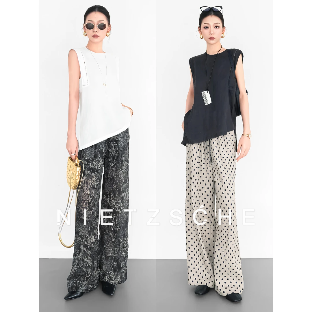 Nietzsche｜微风亚麻｜1oo%亚麻 蕾丝拼接 松弛老钱感上衣背心90018