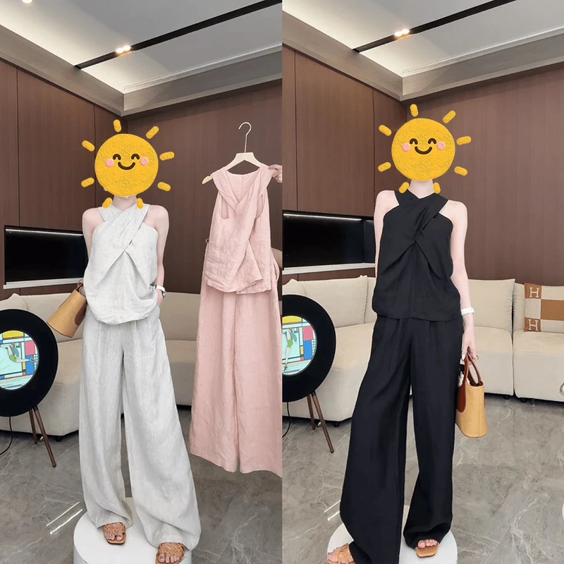 时尚套装减龄宽松裤子洋气夏季轻奢女装短袖网红套装休闲气质显瘦