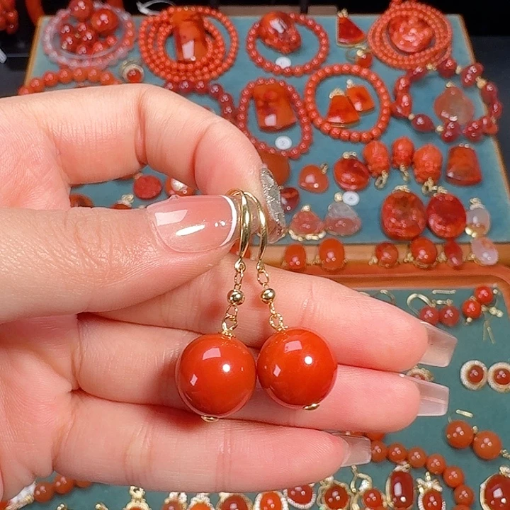 南红玛瑙银S925镶嵌13+