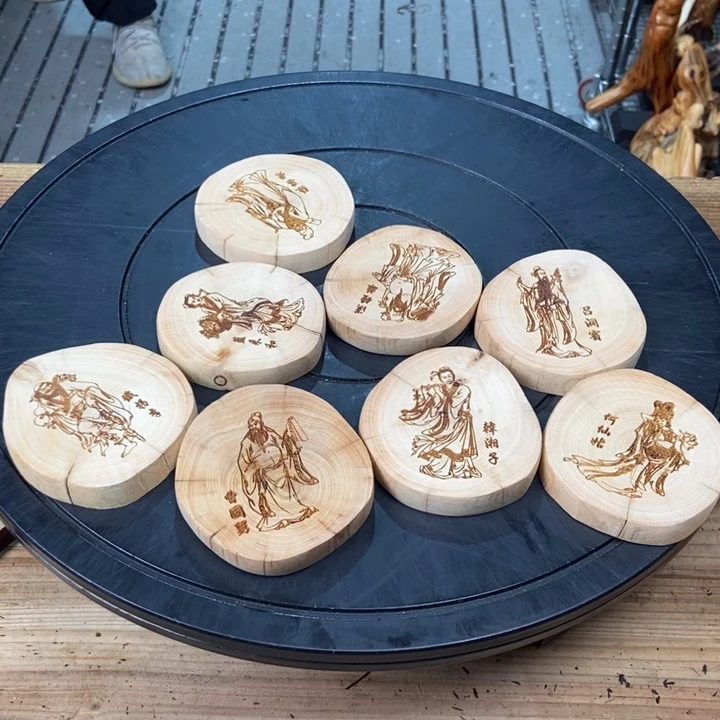 柏木（崖柏）茶杯垫8片一套