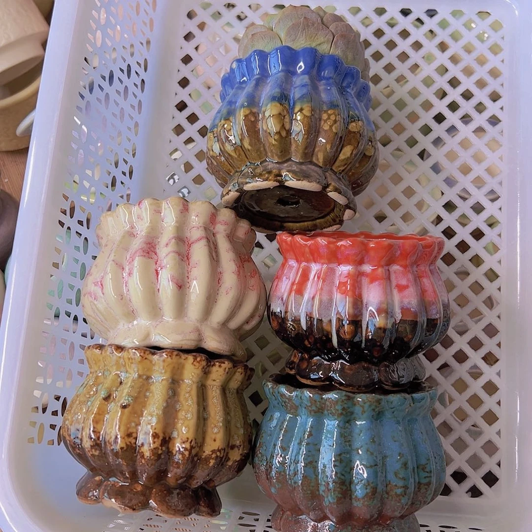 红陶陶瓷花盆满12包邮