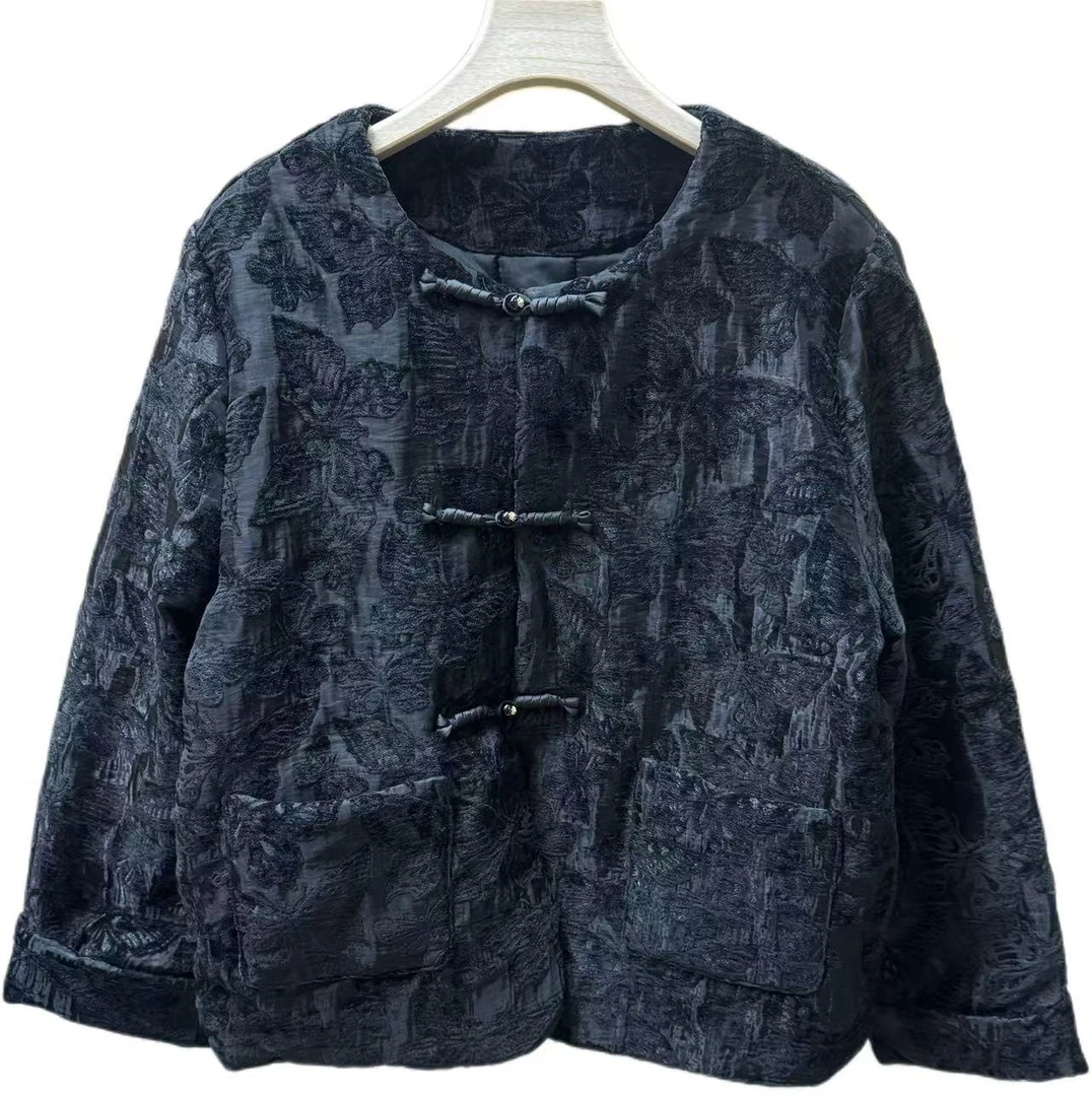 上新8847新中式国风加棉植绒长袖外套