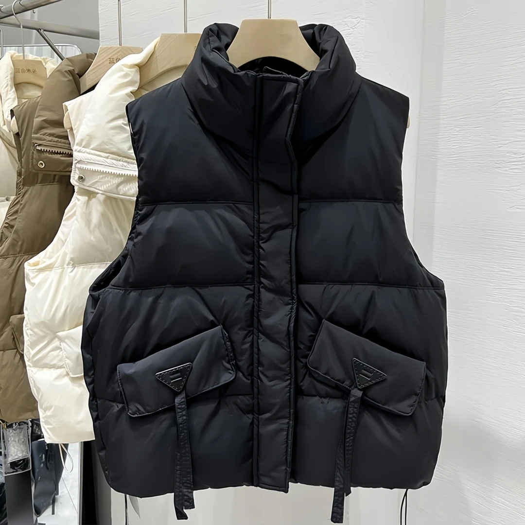 大码胖mm新款棉服马甲女士秋冬季短款时尚外穿洋气棉马夹外套8811