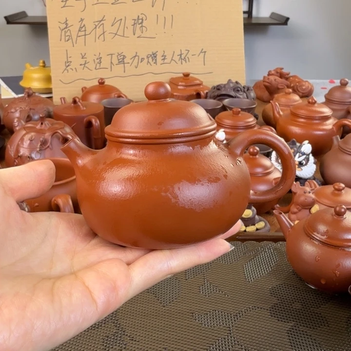 紫砂茶壶朱泥全手容天1600毫升