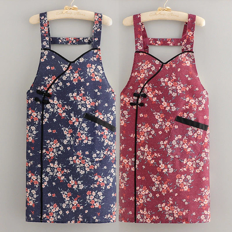 国潮围裙背带厨房家用防油做饭耐穿耐脏上班复古时尚高端工作服女