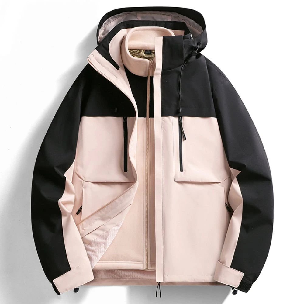 【现货-高品质】三合一可拆卸防水假两件秋冬季黑金冲锋衣外套CFY01