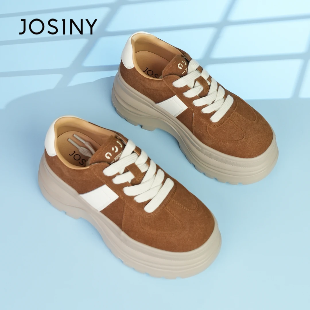 卓诗尼2025秋冬新款厚底老爹鞋女时尚百搭舒适休闲运动鞋加绒棉鞋