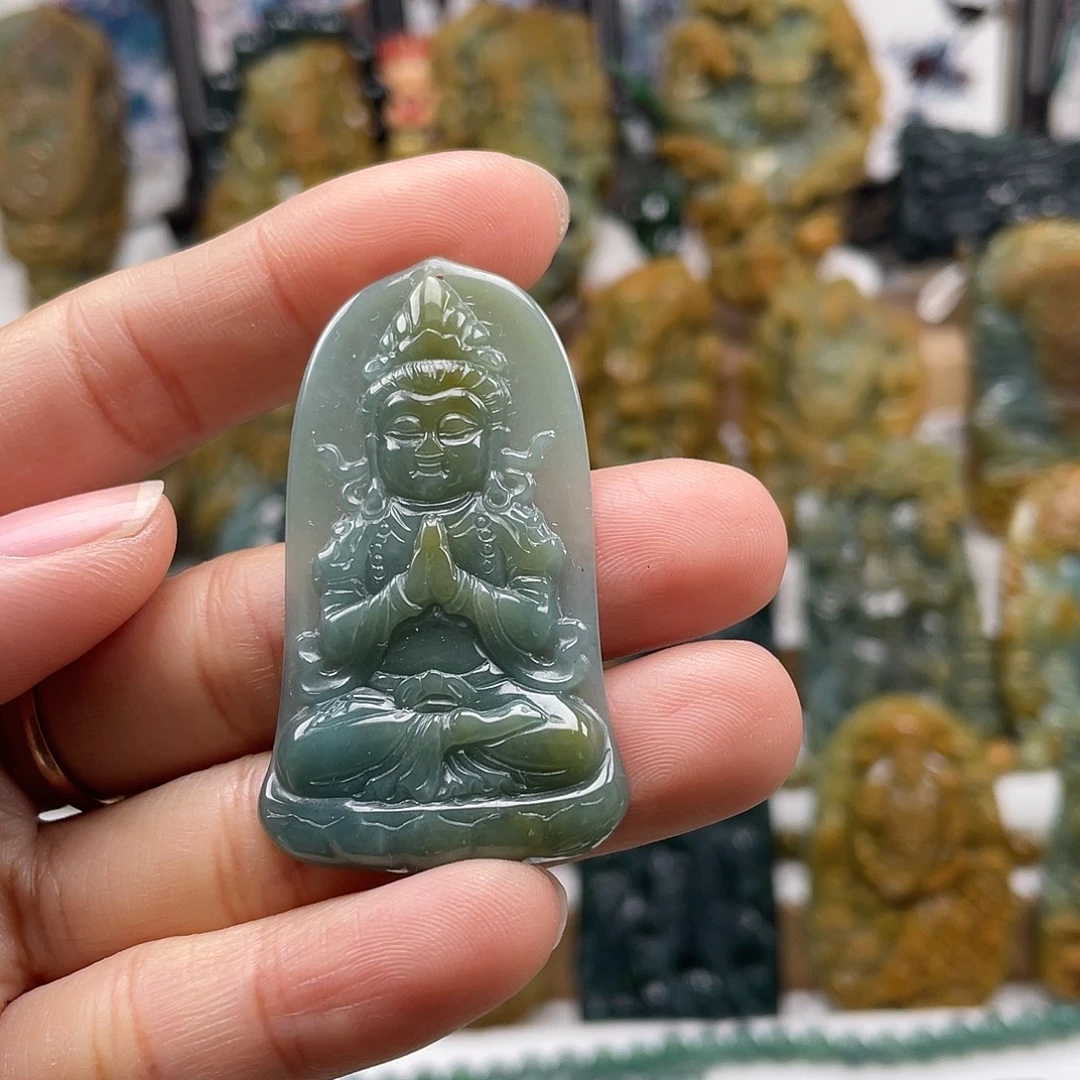 翡翠未镶嵌颈饰天然翡翠a货观音