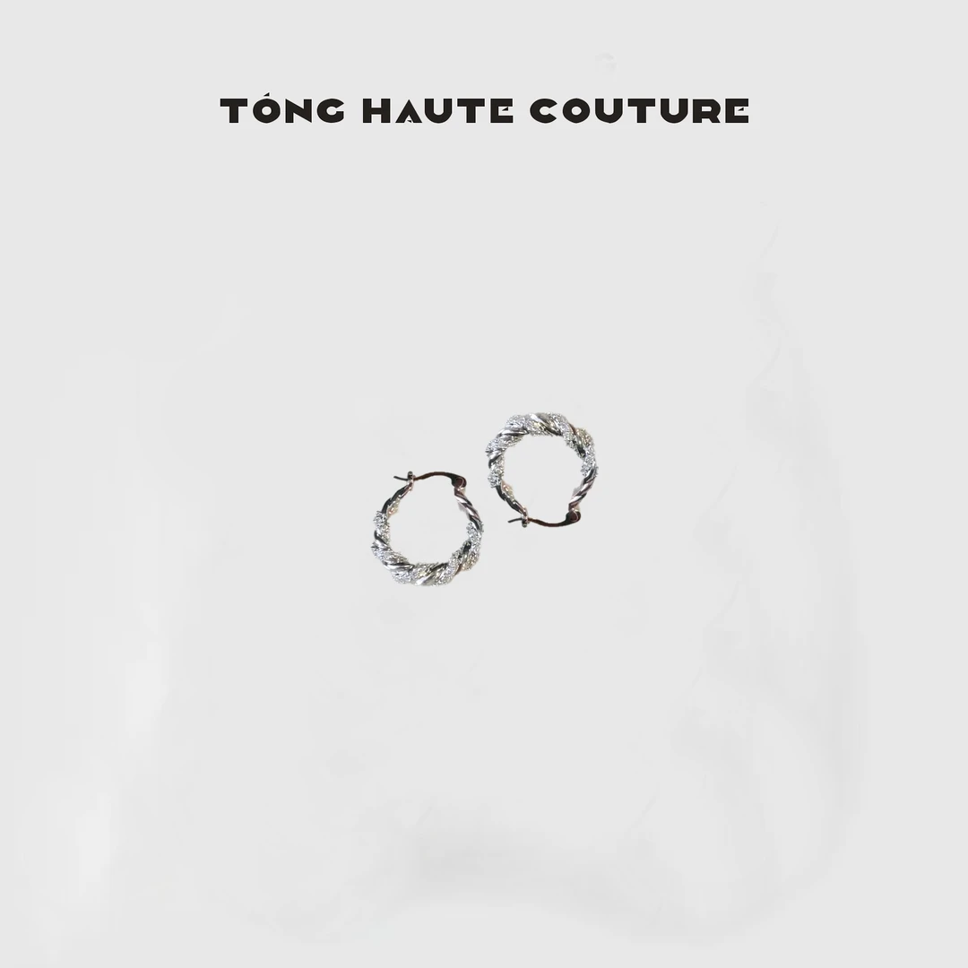 合金锆石耳饰 【微风之意】新款轻奢高级感缠圈925银耳环 YS015