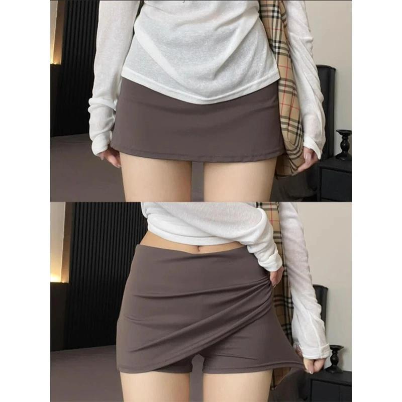 瑜伽裙裤女夏季2025防走光美式遮肉显瘦百搭a字弹力包臀运动短裙