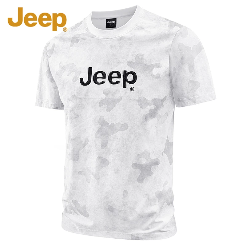 Jeep吉普2025夏季新款短袖T恤男士休闲运动迷彩上衣百搭时尚体恤