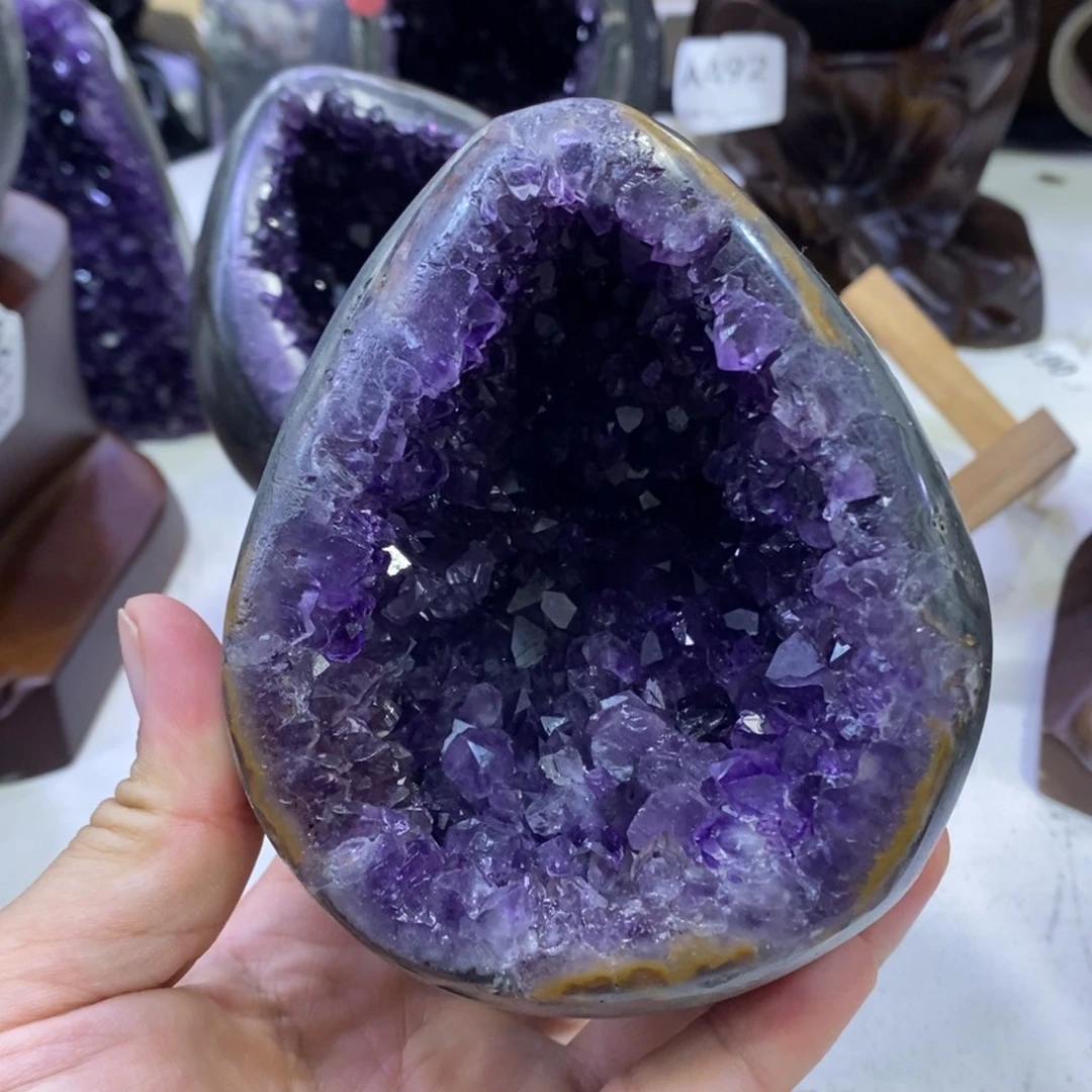 未镶嵌珠宝半成品紫晶深**吧571恐龙蛋