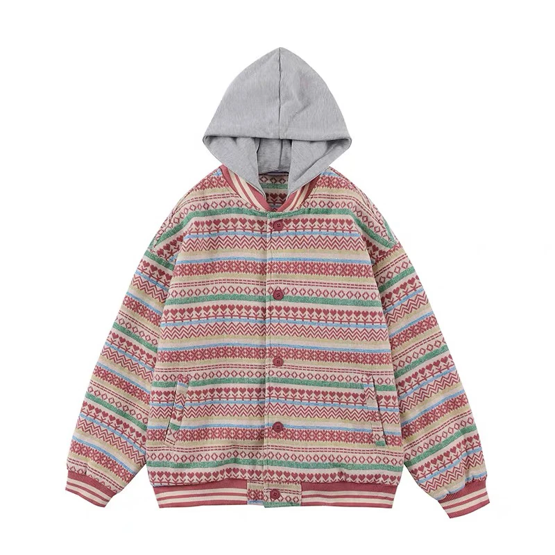 帽子可拆卸 复古民族风 美式复古潮牌夹克外套9922