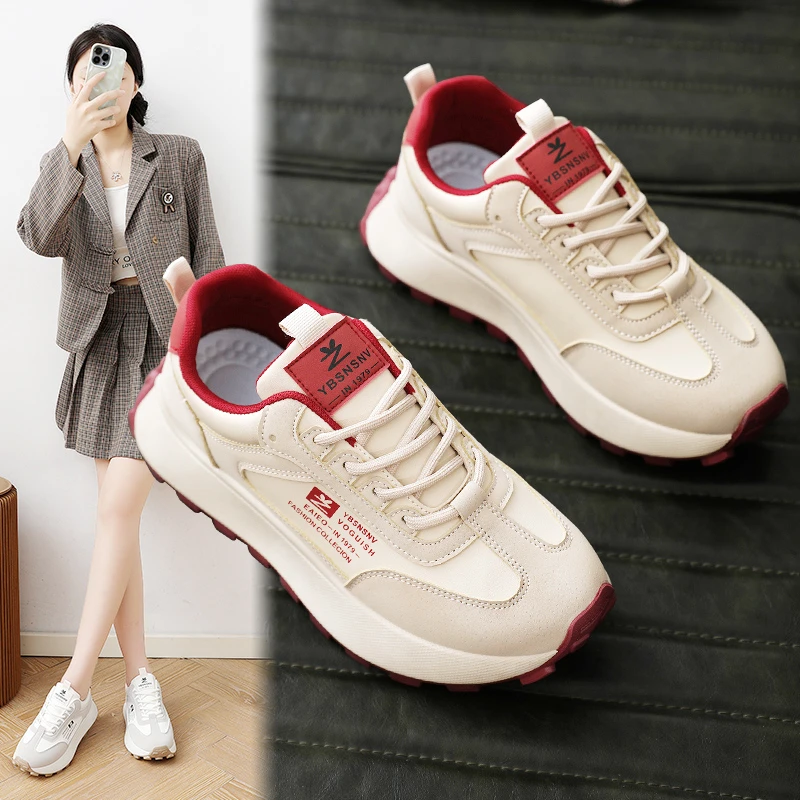 老爹鞋女2025新款爆款春季女鞋百搭厚底小白学生休闲运动韩版潮流
