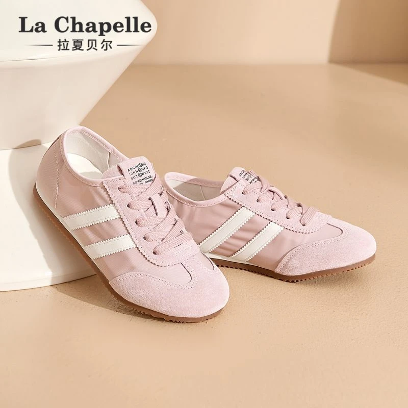La Chapelle/拉夏贝尔2025春季新款舒适休闲德训鞋显脚小平底板鞋