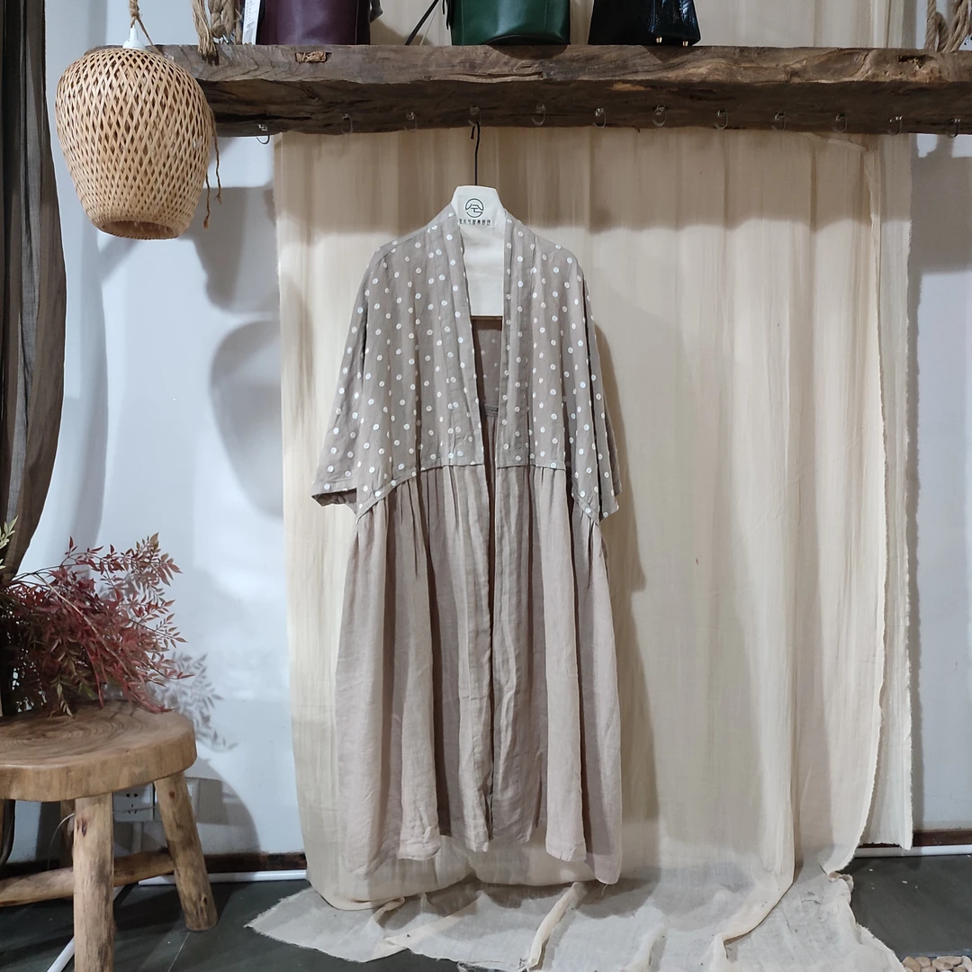 情侣无极3057宽松百搭中长款外套