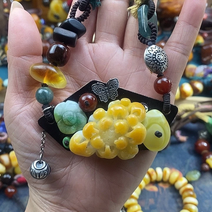 蜜蜡未镶嵌项链项链