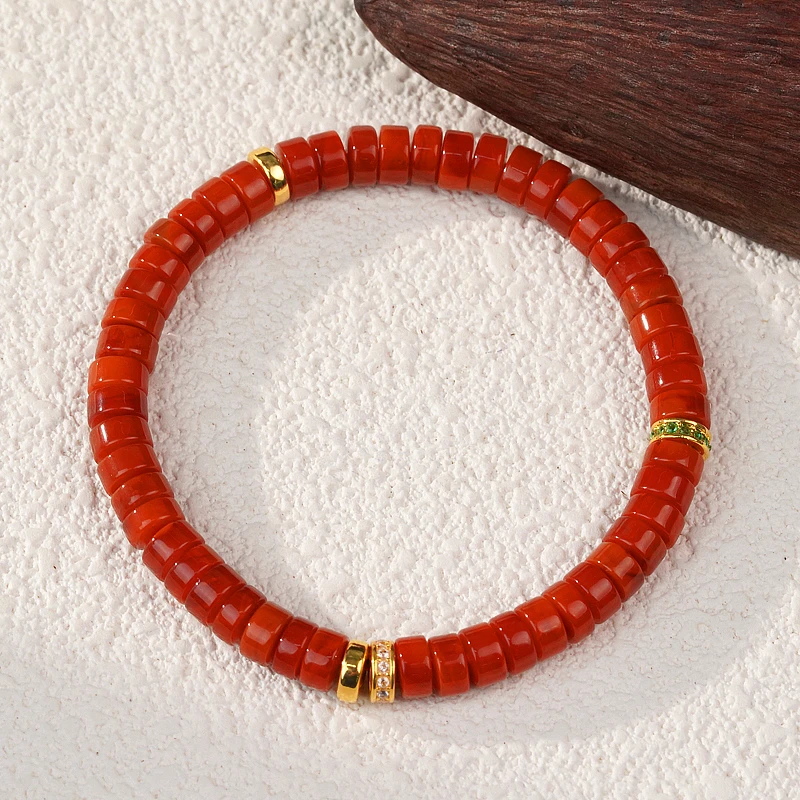 【8方来才】 九口火焰纹南红手串  （天然珠宝多样性发其一）