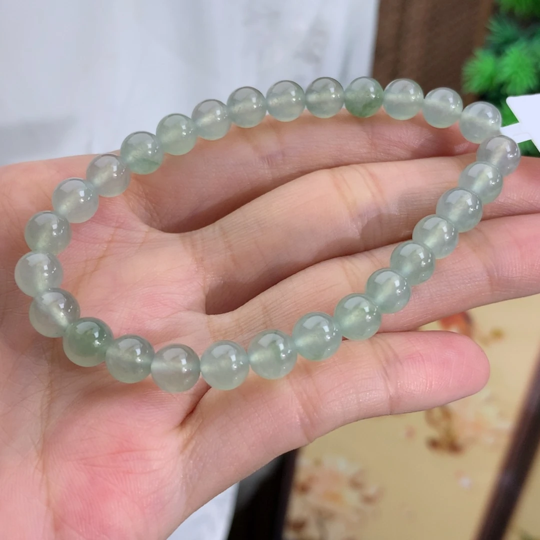翡翠未镶嵌手串卡6.3冰种晴手串
