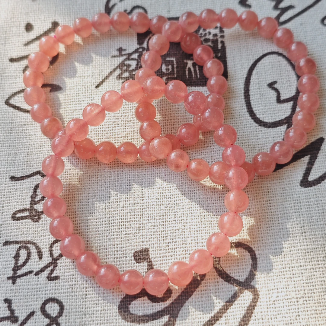 【书记甄选】天然红纹石单圈手链 多样性发一件 约6-7mm GY4963-64