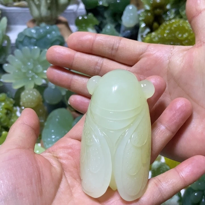 【闪购商品】未镶嵌蛇纹石玉把件菠***挞