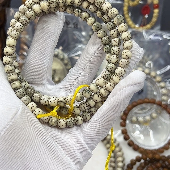 手串星月菩提海南原生态星月菩提108长串浅青花